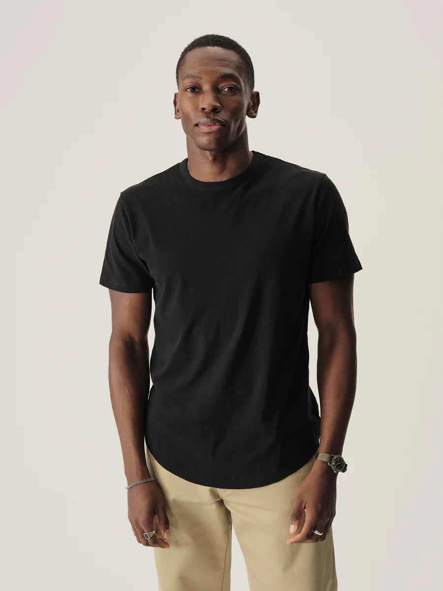 Slub Curved Hem Tee