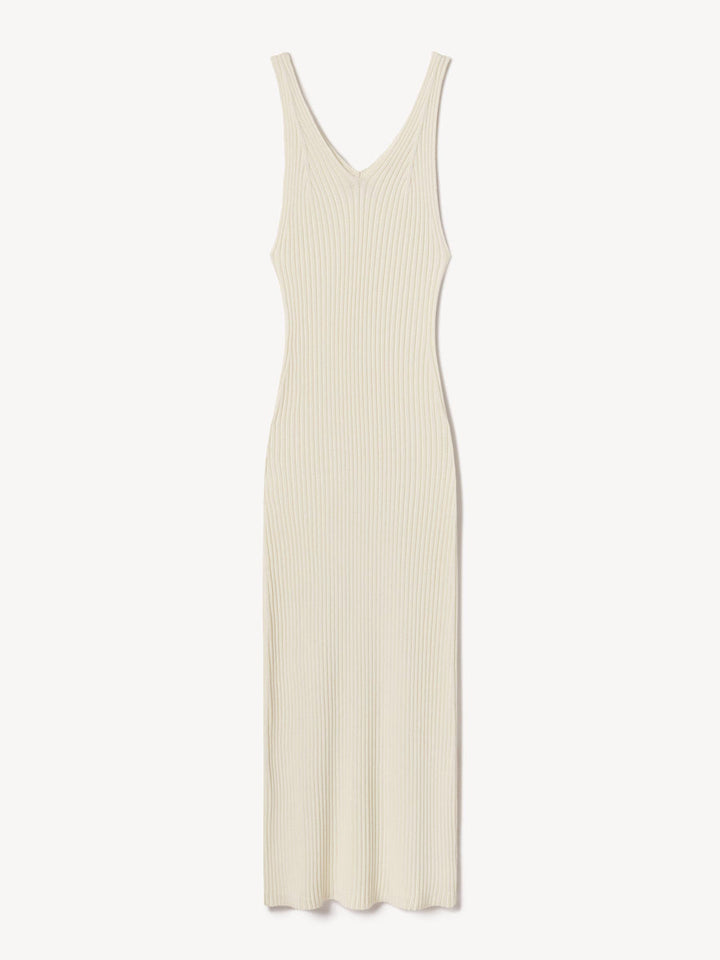 Fluted Rib V-Neck Tank Dress