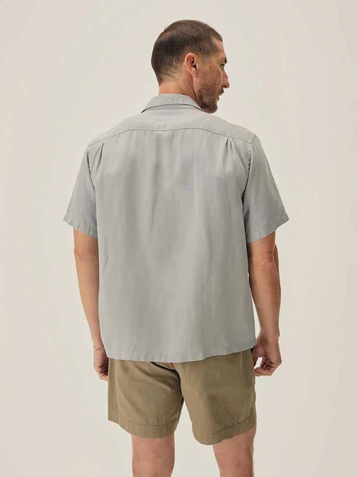 Draped Linen Deuce Coupe Camp Shirt