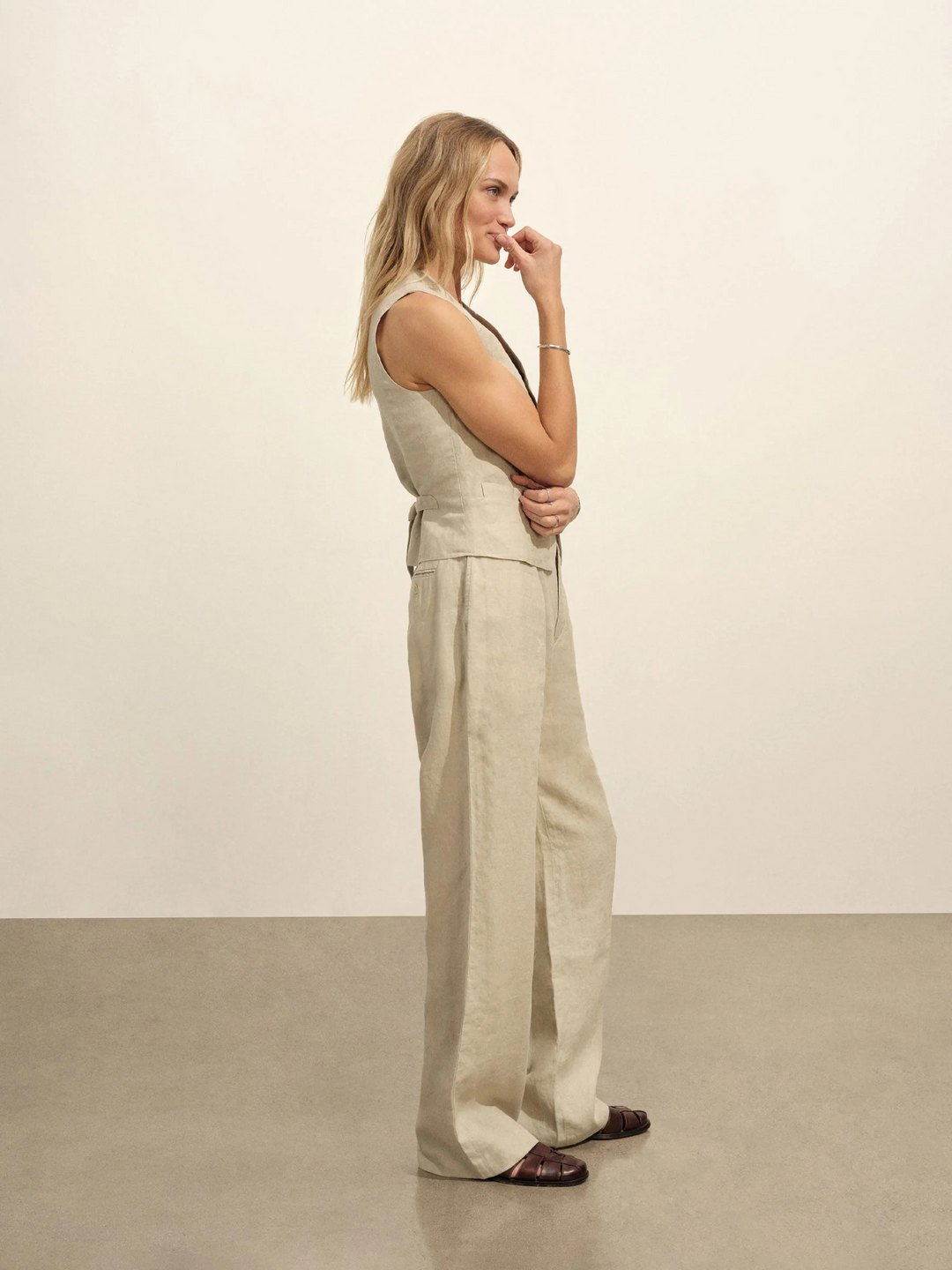 Riviera Linen Wide Leg Trouser