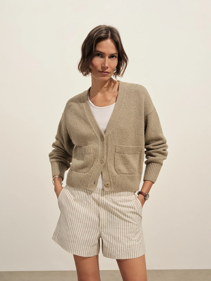 Soft Spun Cotton Boxy Cardigan