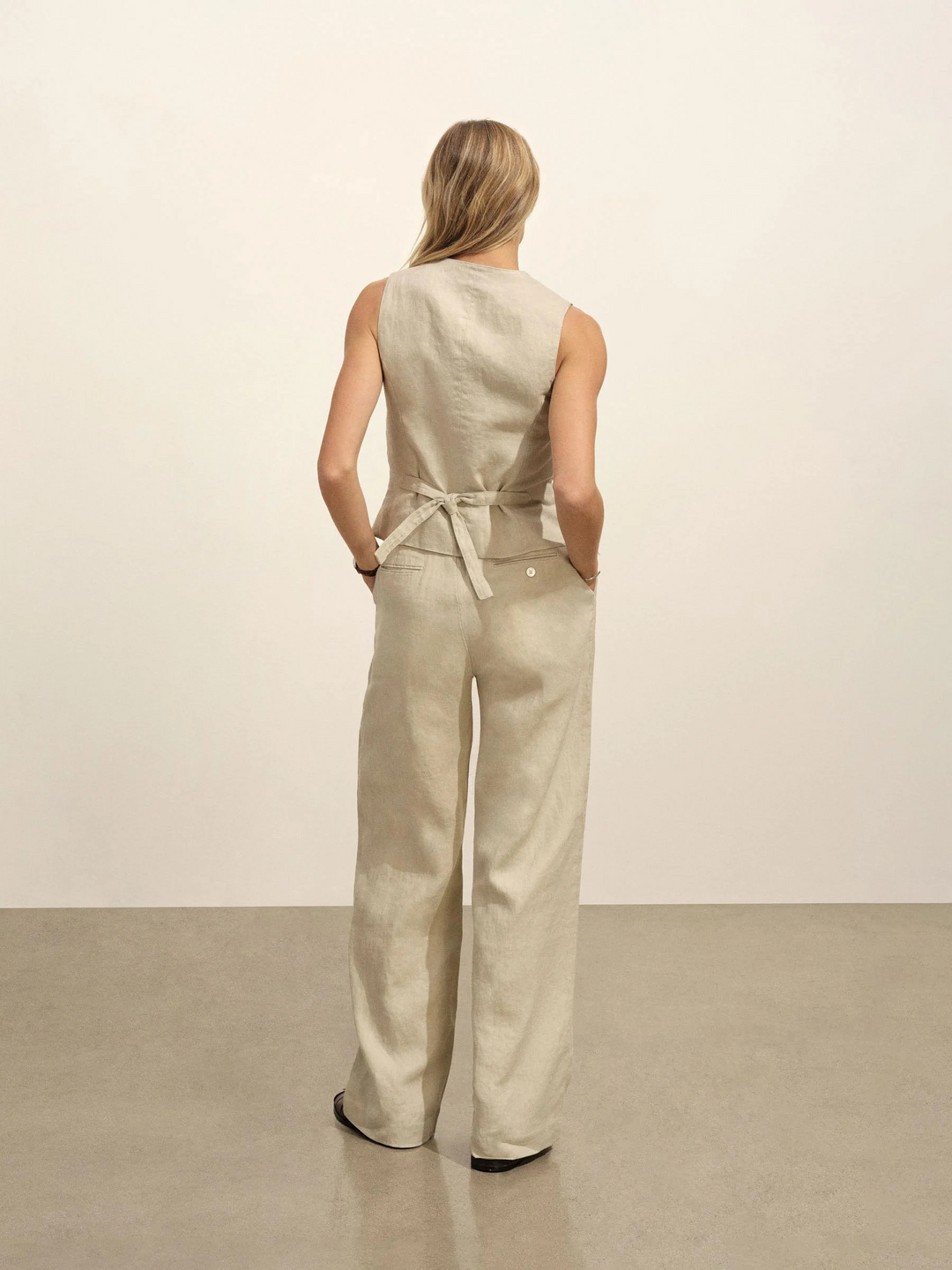 Riviera Linen Wide Leg Trouser