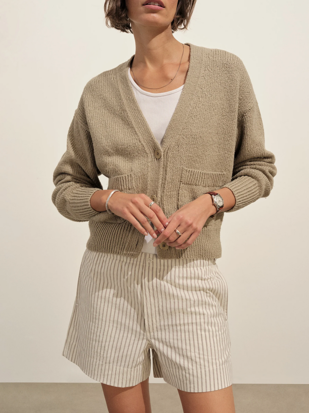 Soft Spun Cotton Boxy Cardigan
