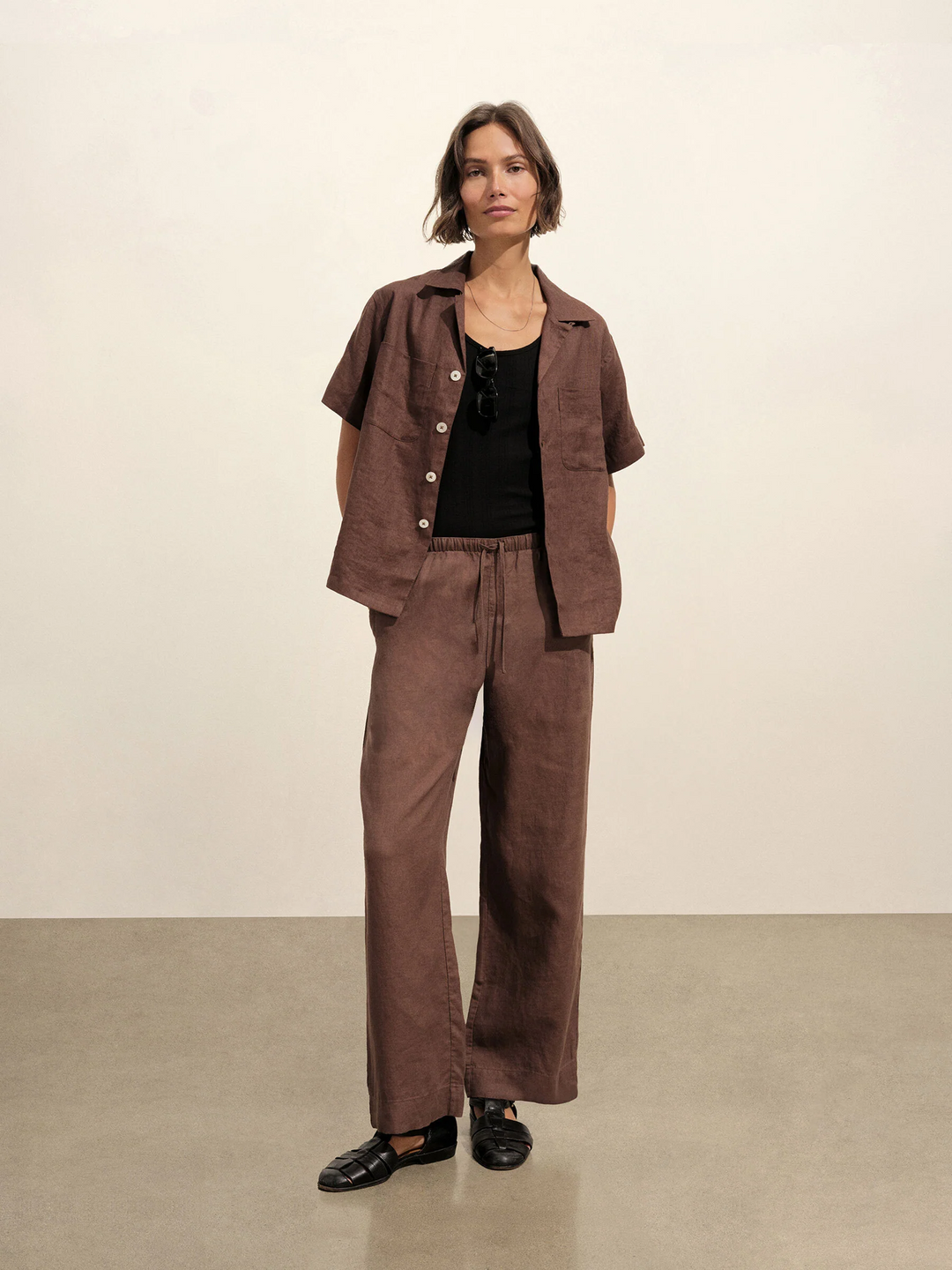 Crosshatch Linen Easy Pant