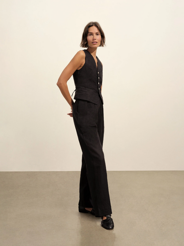 Riviera Linen Wide Leg Trouser