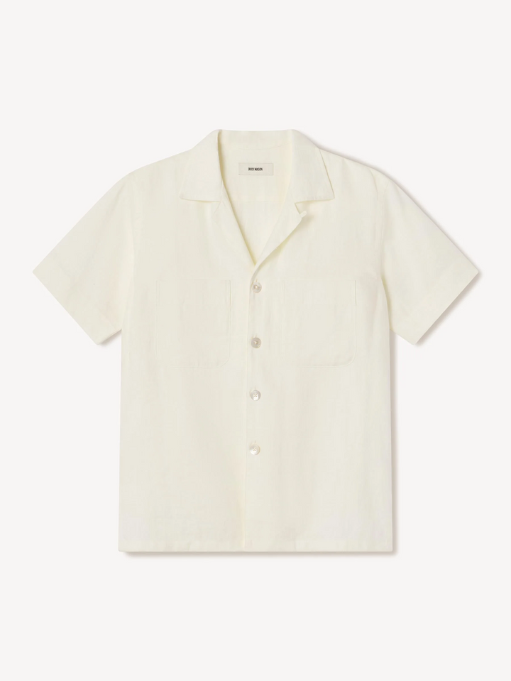 Crosshatch Linen Camp Shirt