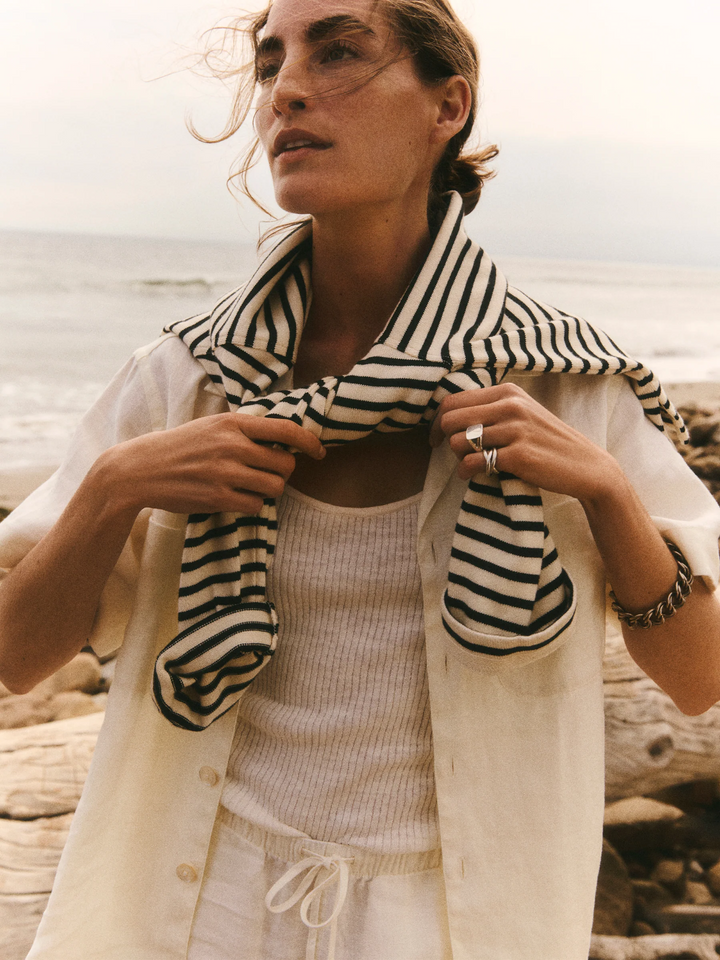 Crosshatch Linen Camp Shirt