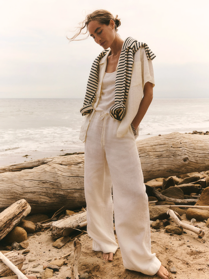 Crosshatch Linen Camp Shirt