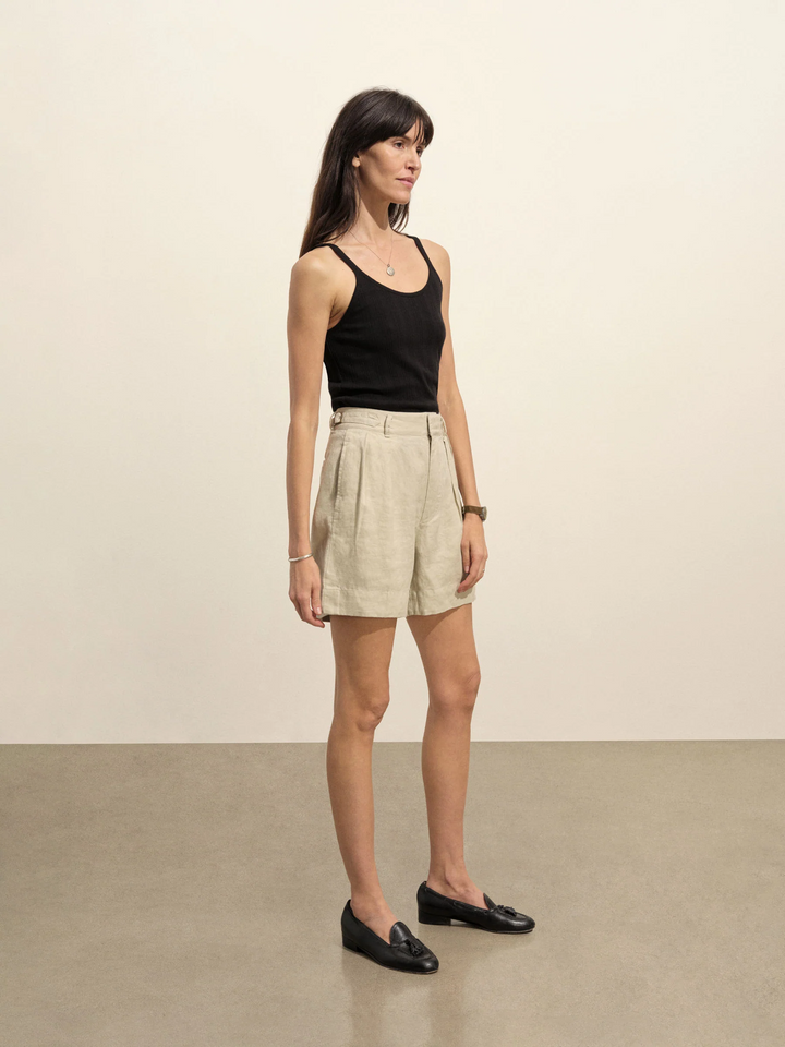 Riviera Linen Pleated Short