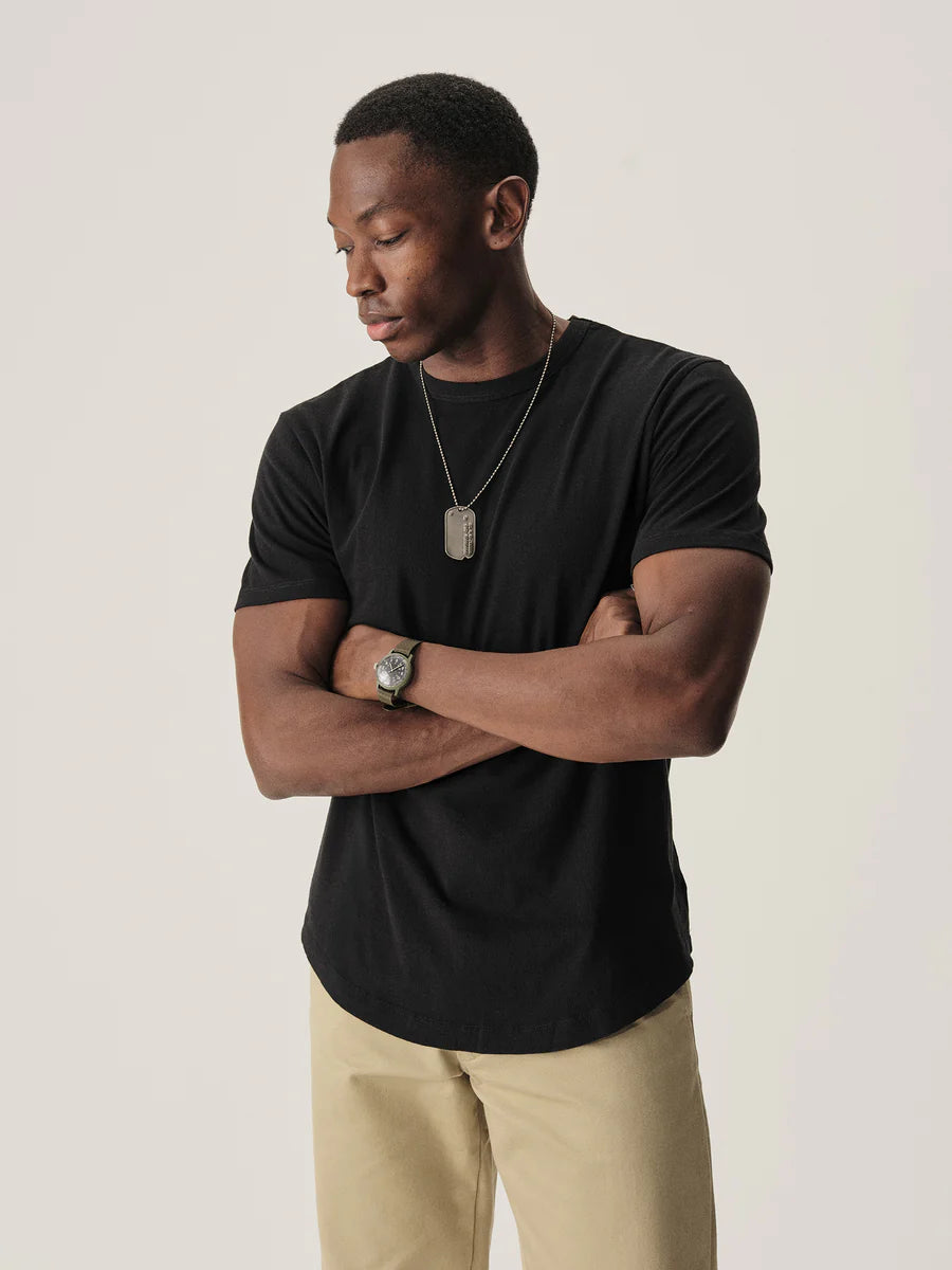 Slub Curved Hem Tee