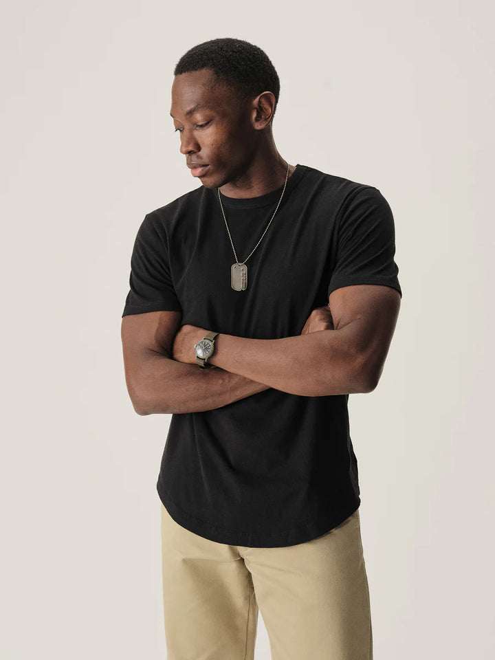 Slub Curved Hem Tee