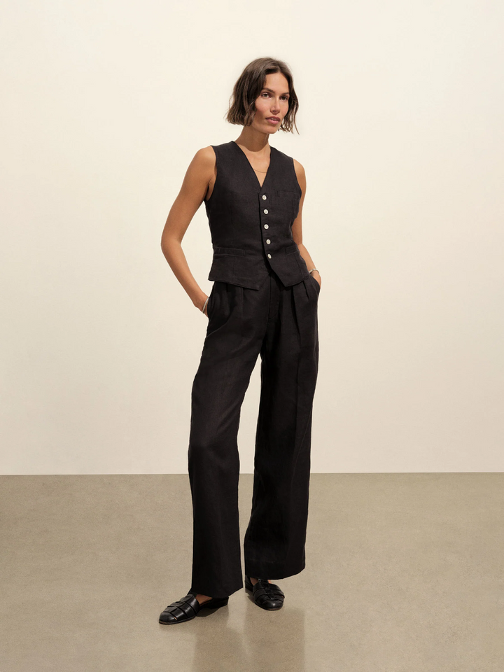 Riviera Linen Wide Leg Trouser