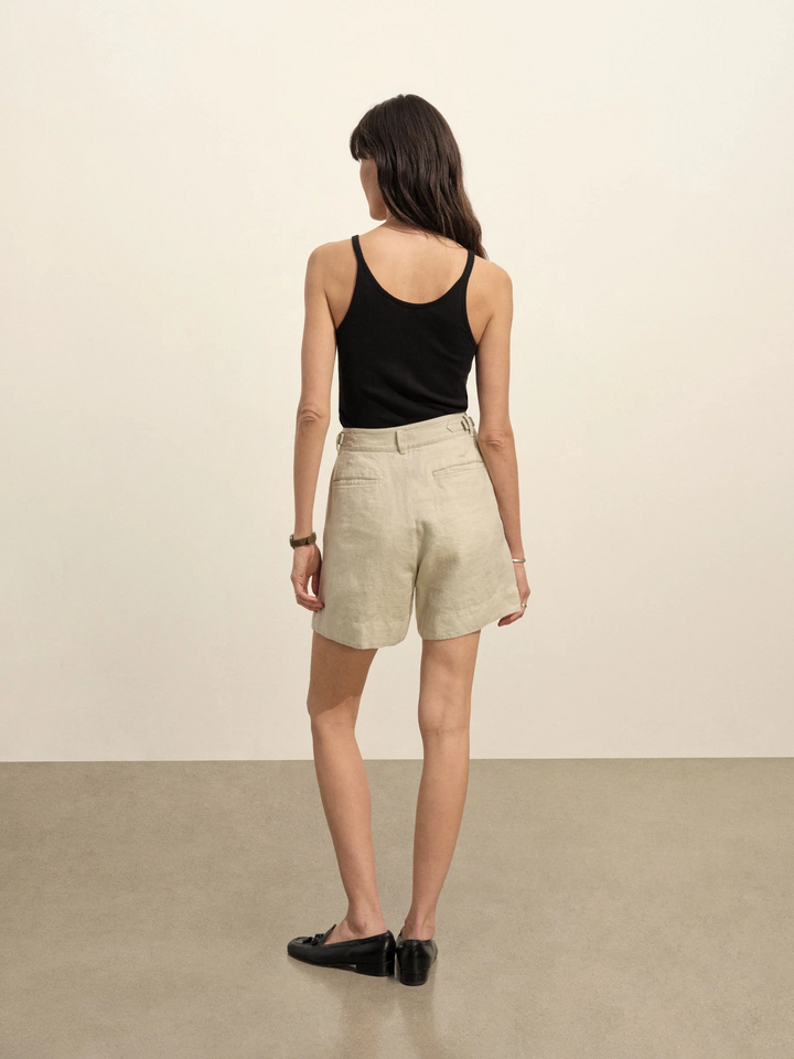 Riviera Linen Pleated Short
